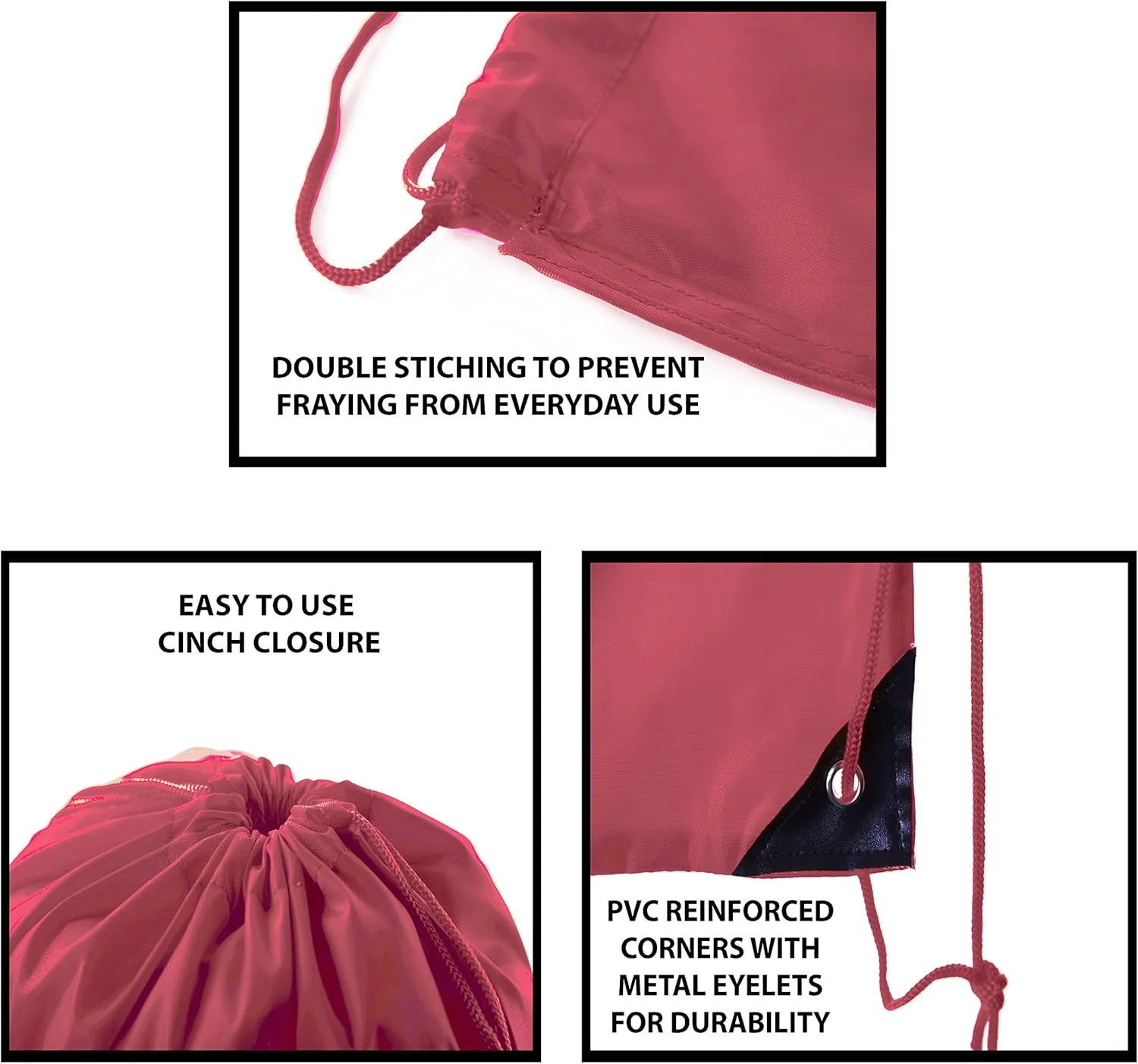 Mato & Hash Drawstring Bulk Bags Cinch Sacks Backpack Pull String Bags | 15 Colors | 1PK-100PK Available