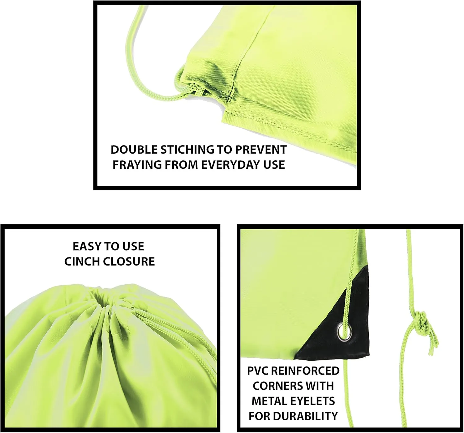Mato & Hash Drawstring Bulk Bags Cinch Sacks Backpack Pull String Bags | 15 Colors | 1PK-100PK Available