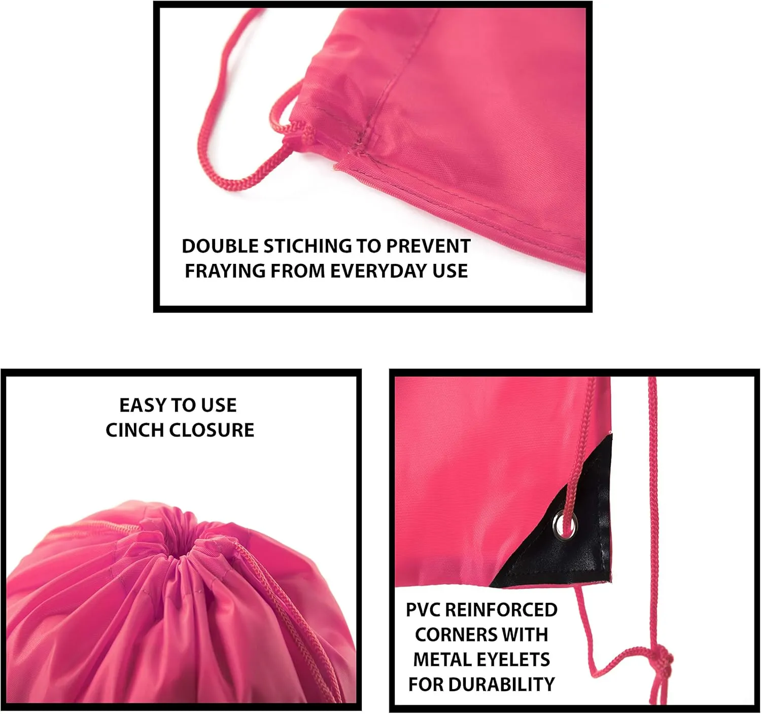 Mato & Hash Drawstring Bulk Bags Cinch Sacks Backpack Pull String Bags | 15 Colors | 1PK-100PK Available