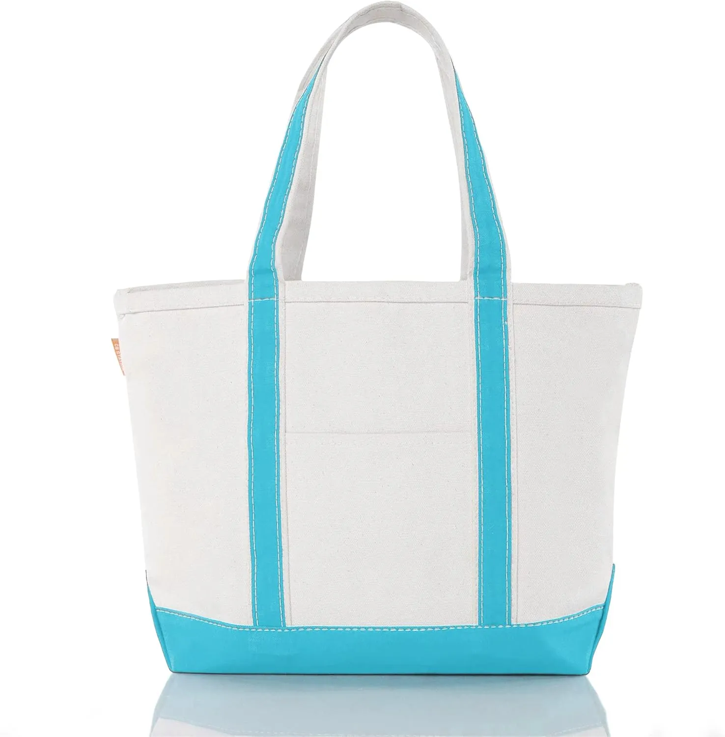 Medium Classic Canvas Tote Bag for Women, Top Zipper Closure, Outer Pocket, Daily Essentials, Groceries, Traveling