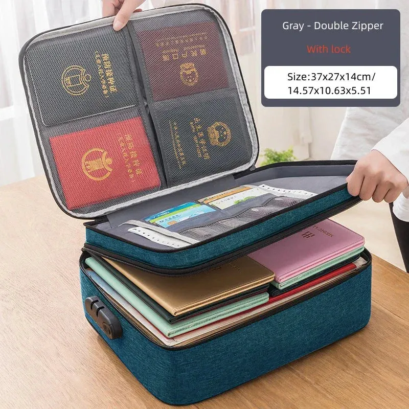 Men's Document Storage Bag Briefcase Tote Bag Credentials Credit Card Wallet Organizer Travel Ticket Package Accessories Supplie