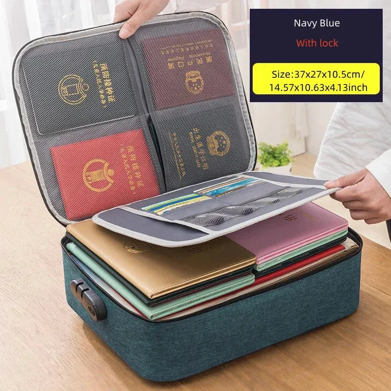 Men's Document Storage Bag Briefcase Tote Bag Credentials Credit Card Wallet Organizer Travel Ticket Package Accessories Supplie