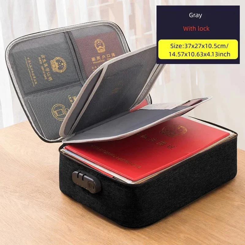 Men's Document Storage Bag Briefcase Tote Bag Credentials Credit Card Wallet Organizer Travel Ticket Package Accessories Supplie