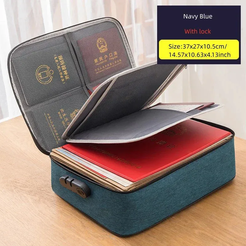 Men's Document Storage Bag Briefcase Tote Bag Credentials Credit Card Wallet Organizer Travel Ticket Package Accessories Supplie