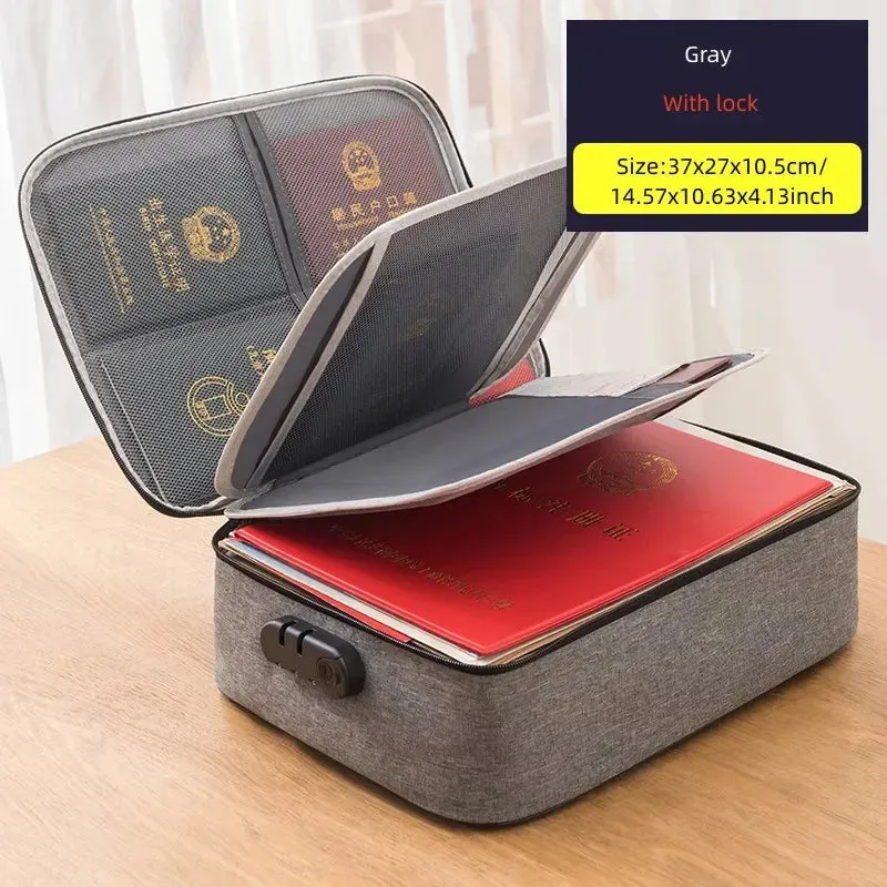 Men's Document Storage Bag Briefcase Tote Bag Credentials Credit Card Wallet Organizer Travel Ticket Package Accessories Supplie