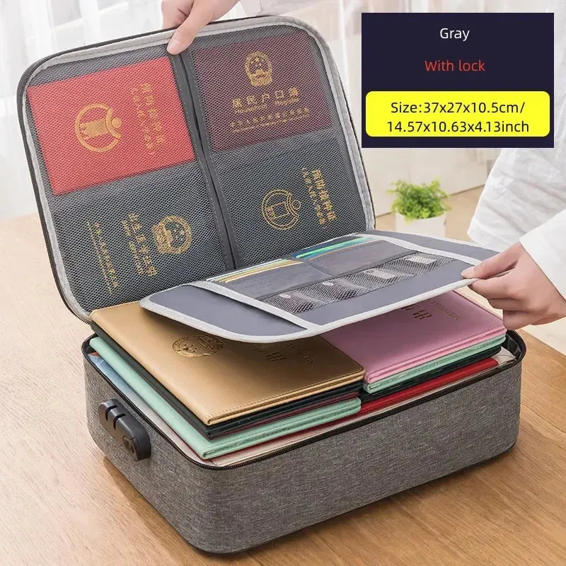 Men's Document Storage Bag Briefcase Tote Bag Credentials Credit Card Wallet Organizer Travel Ticket Package Accessories Supplie