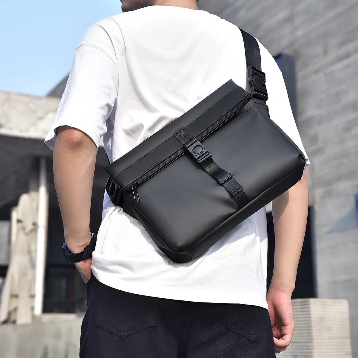 Men's Waterproof Crossbody Shoulder Bags, Casual Outdoor Lightweight Messenger Bags, Computer Bags