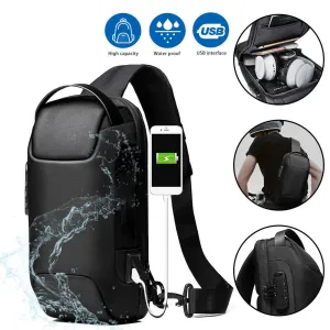 Men's Waterproof Oxford Multifunction Crossbody Bags Anti-theft