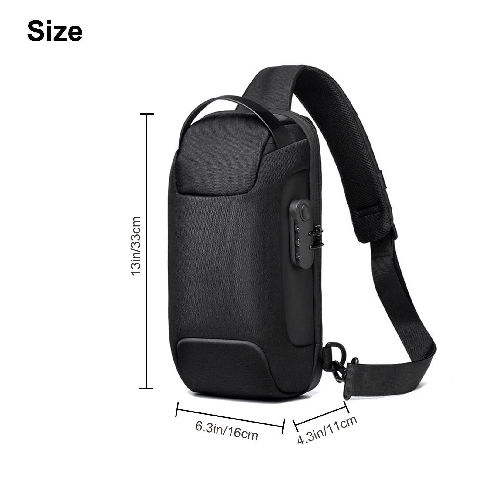 Men's Waterproof Oxford Multifunction Crossbody Bags Anti-theft