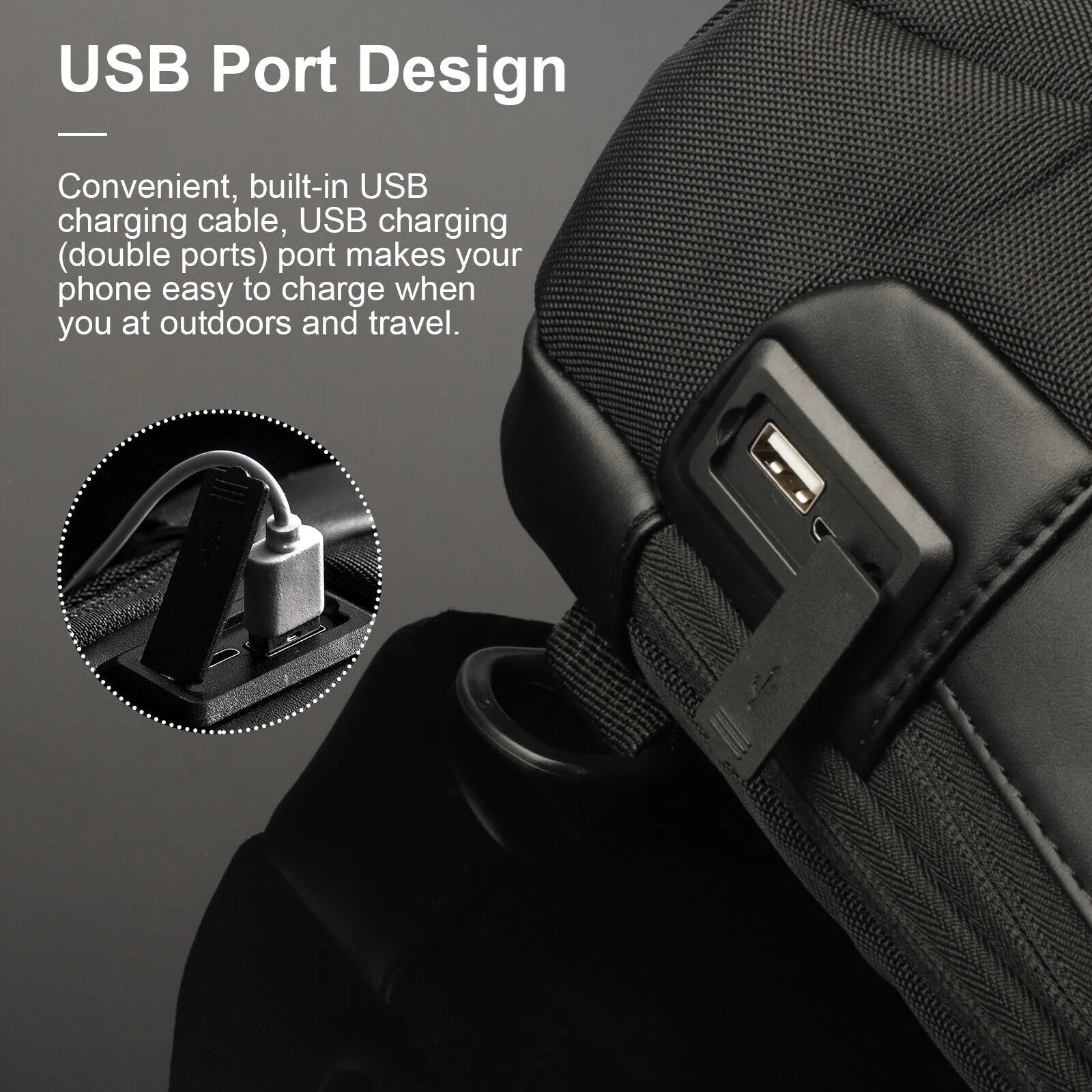 Men's Waterproof Oxford Multifunction Crossbody Bags Anti-theft