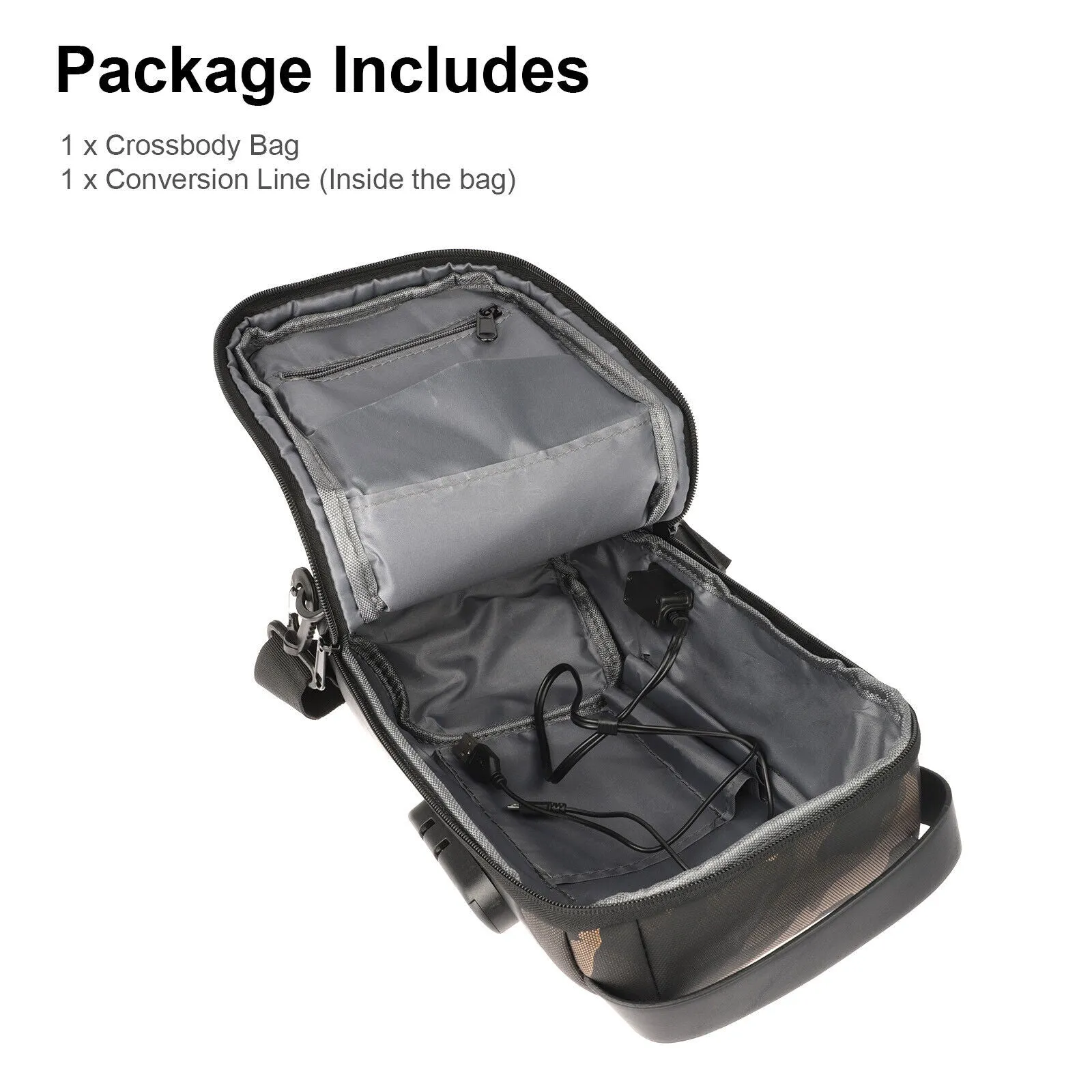 Men's Waterproof Oxford Multifunction Crossbody Bags Anti-theft