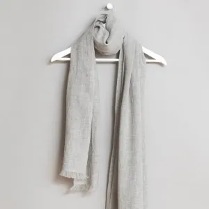 Merino Woven Scarf in Flint Grey