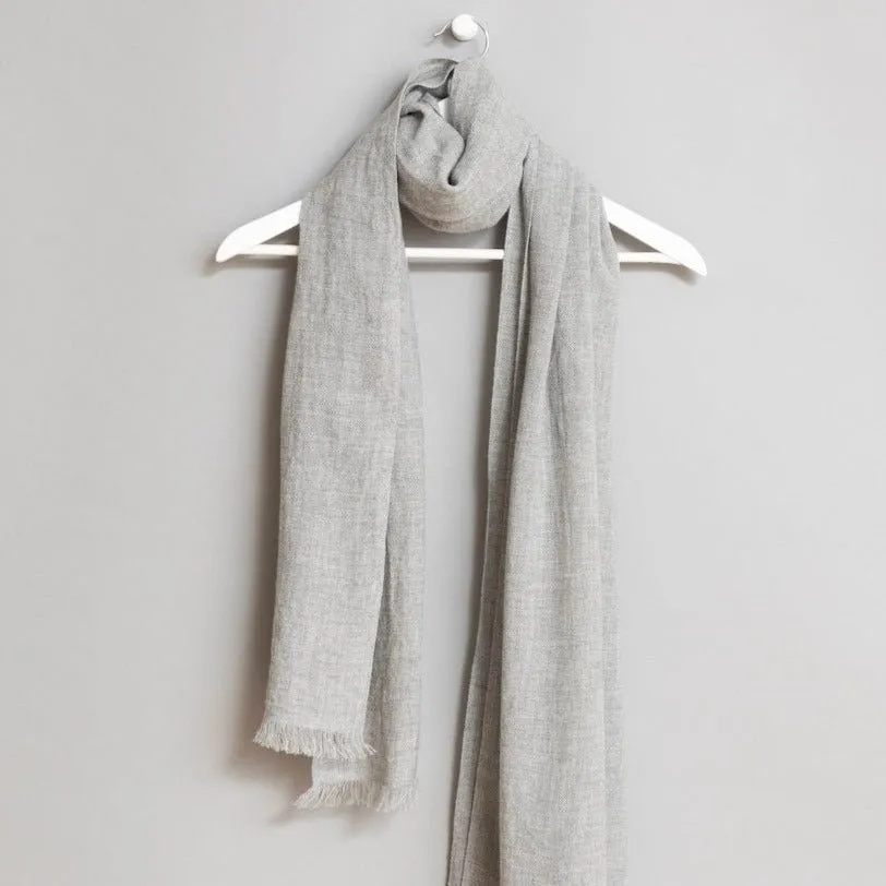 Merino Woven Scarf in Flint Grey
