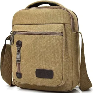 Messenger bag for Men Women, Vintage Canvas Crossbody Bag Shoulder Bag Multi Pocket Purse, Small Messenger Satchel Bag Travel