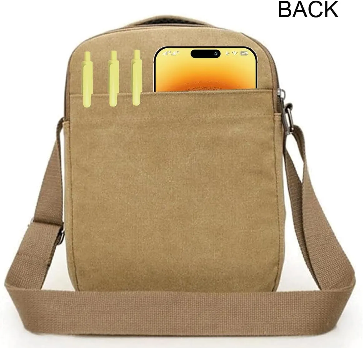 Messenger bag for Men Women, Vintage Canvas Crossbody Bag Shoulder Bag Multi Pocket Purse, Small Messenger Satchel Bag Travel