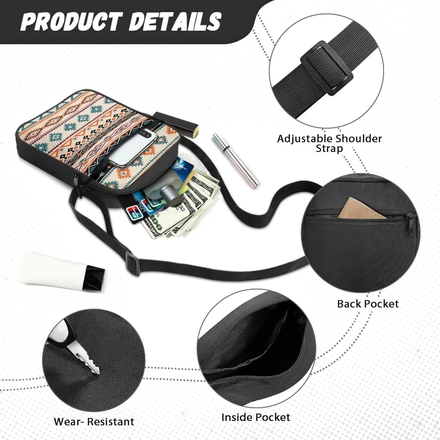 Messenger Bag for Women Small Crossbody Bag Purse with Adjustable Strap Cell Phone Bag