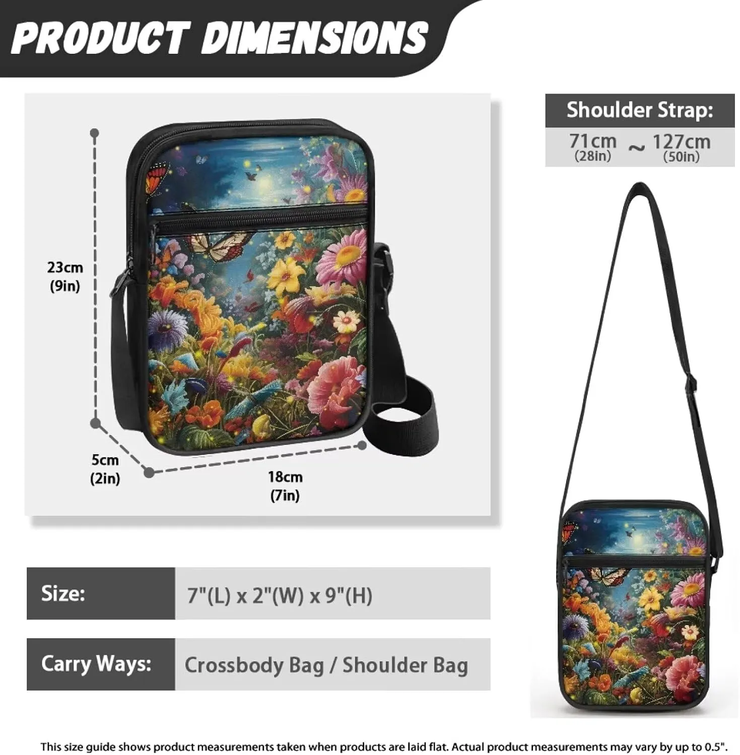 Messenger Bag for Women, Waterproof Crossbody Shoulder Bag for Men, Lightweight Sling Chest Bag