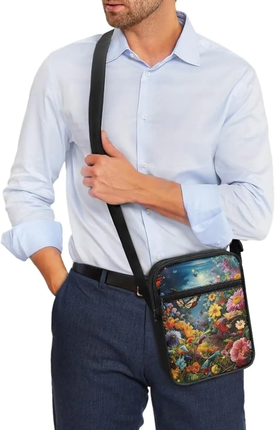 Messenger Bag for Women, Waterproof Crossbody Shoulder Bag for Men, Lightweight Sling Chest Bag