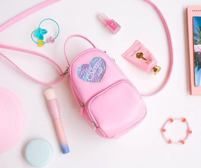 Milkjoy Girls Multi-store Messenger Bag Heart Women Handbags Fashion Shoulder Bag Korea Messenger Bags Bentoy PU Carry Phone Bag