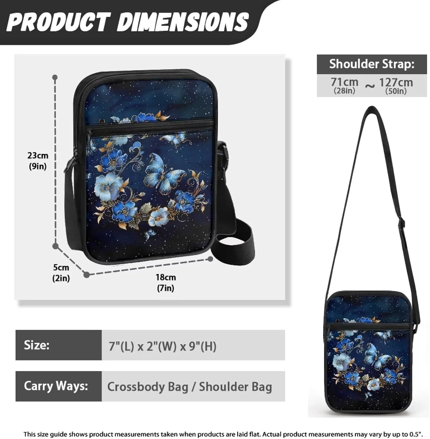Mini Messenger Bag Small Crossbody Bags for Women Men Sling Bag Satchel Bag Shoulder Bag with Multi Pockets