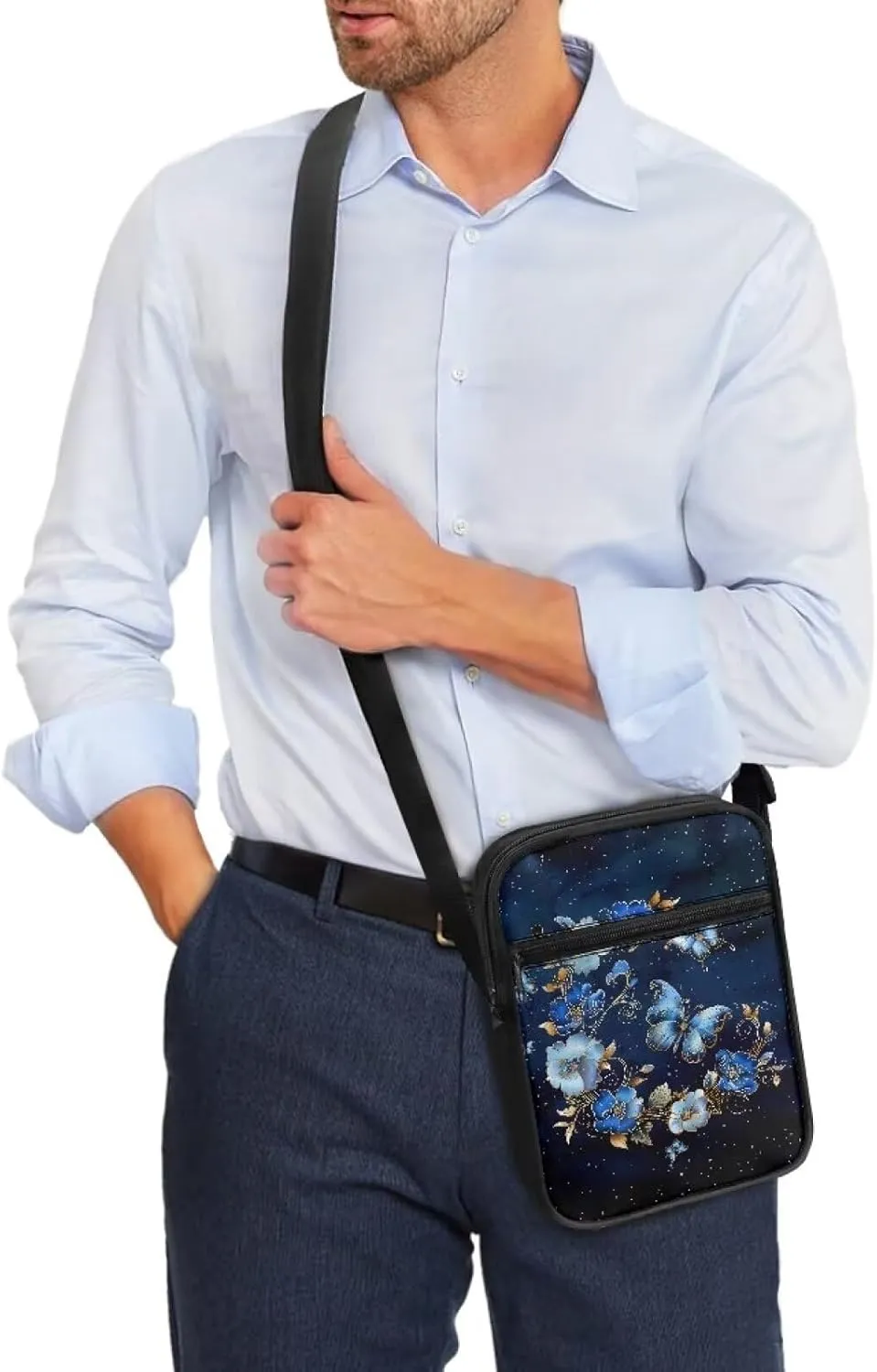 Mini Messenger Bag Small Crossbody Bags for Women Men Sling Bag Satchel Bag Shoulder Bag with Multi Pockets