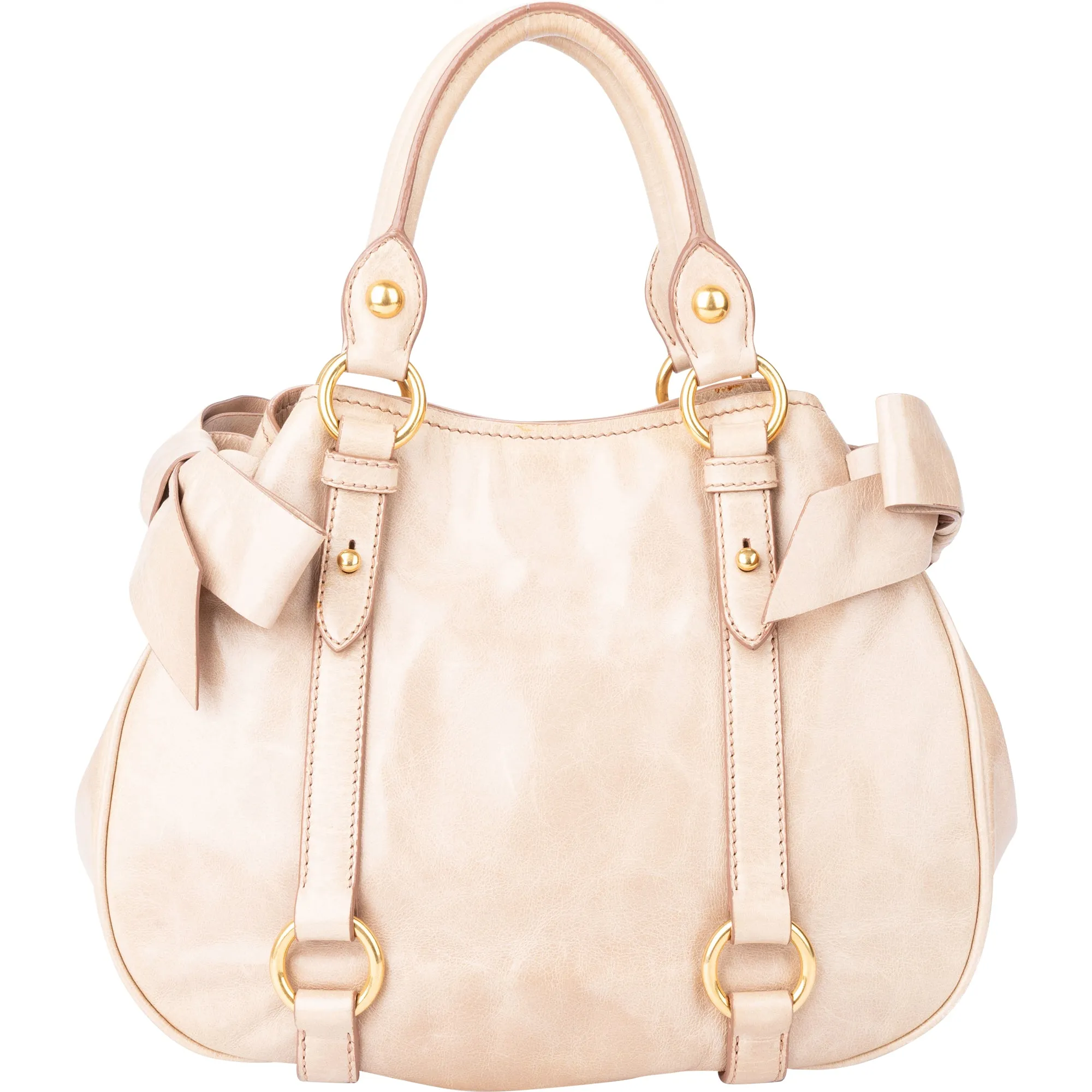 Miu Miu Rose Leather City Handbag