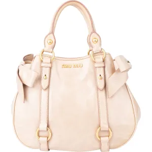 Miu Miu Rose Leather City Handbag