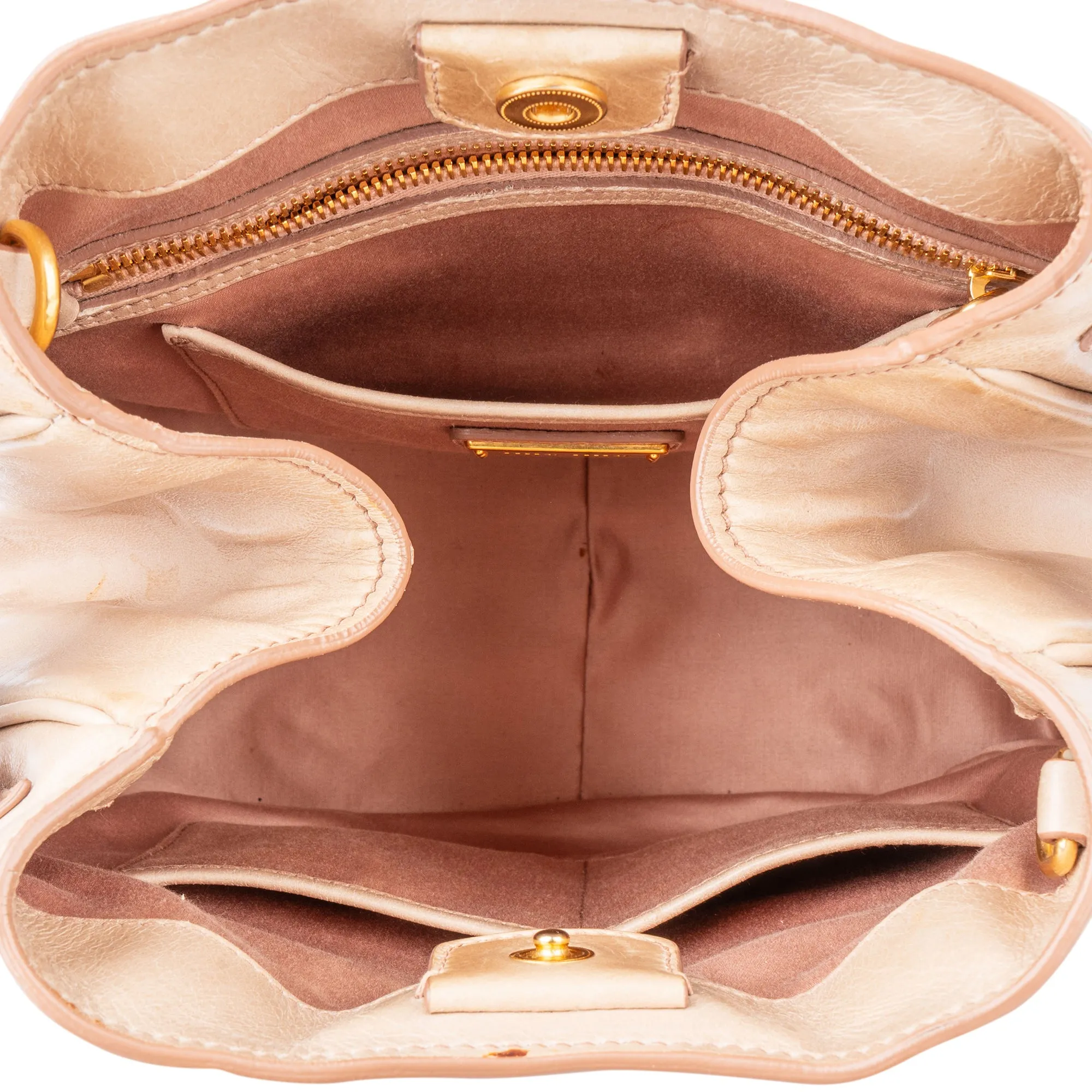 Miu Miu Rose Leather City Handbag