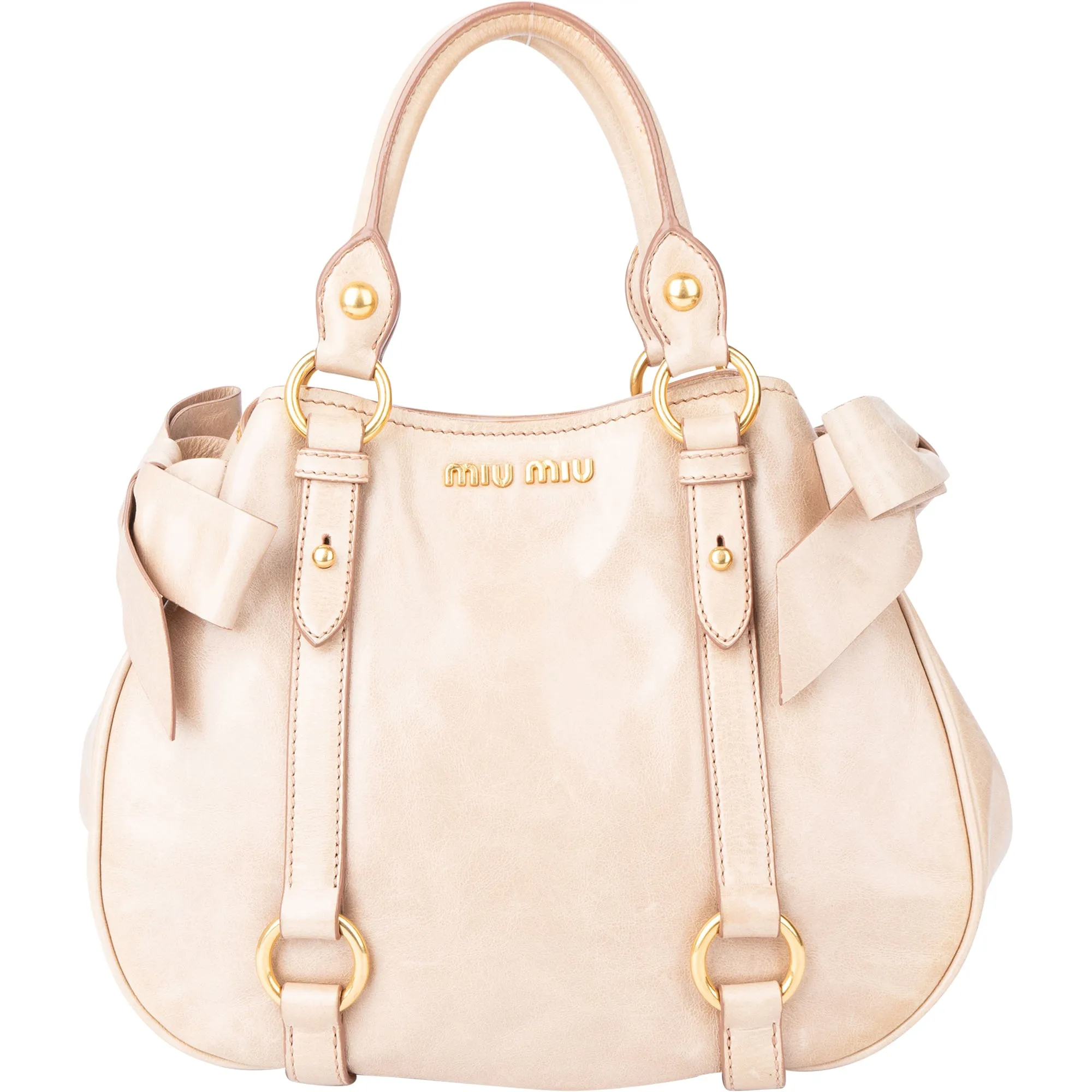 Miu Miu Rose Leather City Handbag