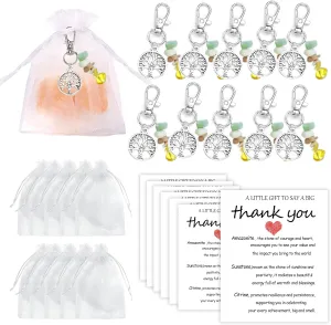 MKISHINE 30 Set Employee Appreciation Gifts Bulk Thank You Crystal Keychain with Organza Bags Thank You Cards for Teachers Students Friends Colleagues Volunteer Nurse and Family Thank You Gifts
