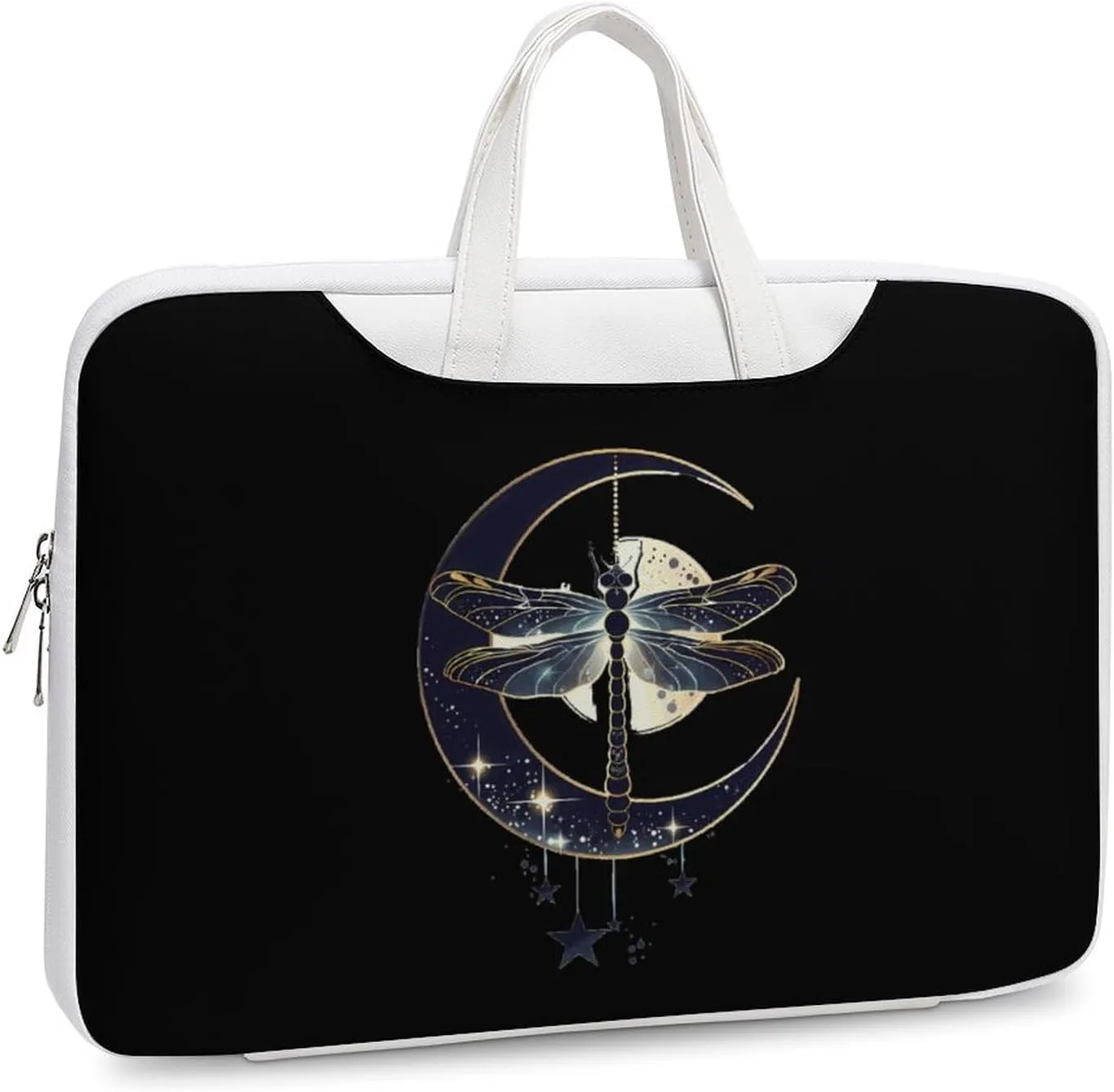 Moon Nature Insect Dragonfly Laptop Tote Bag Waterproof Computer Carrying Case Business Office Briefcase