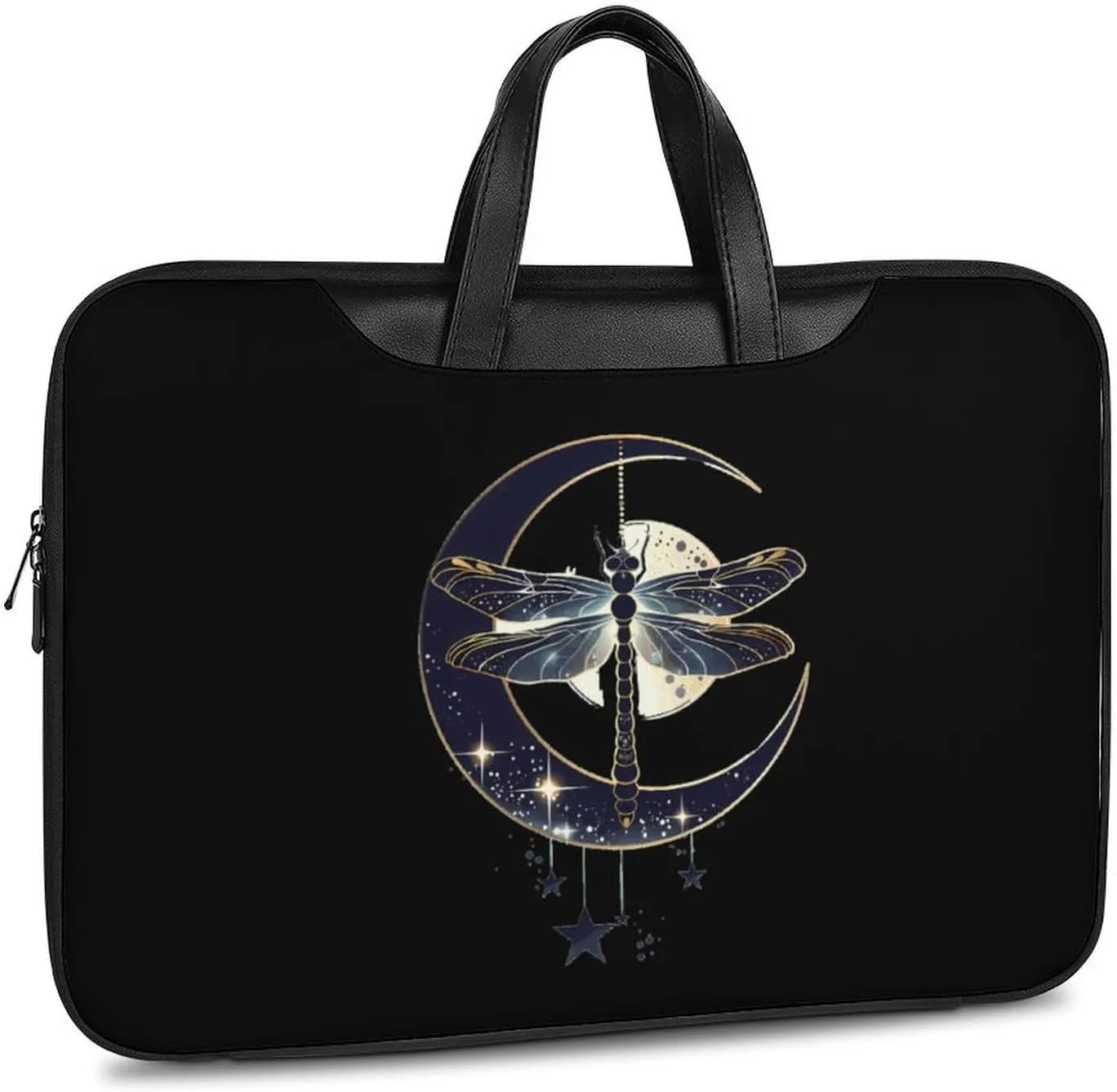 Moon Nature Insect Dragonfly Laptop Tote Bag Waterproof Computer Carrying Case Business Office Briefcase