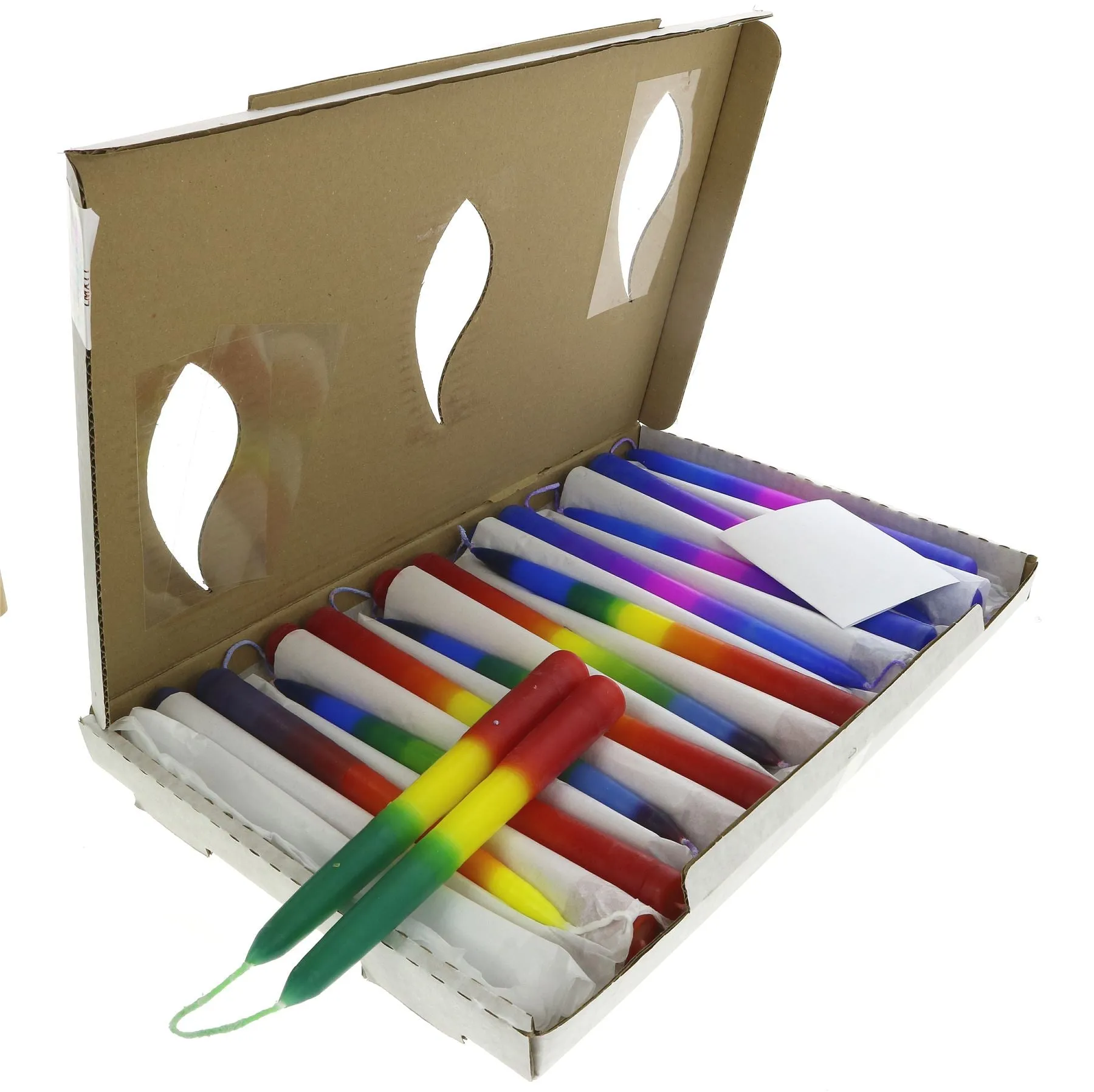 Moorlands Candles | Candle - Std Multi Col Stripe | 1 pairs