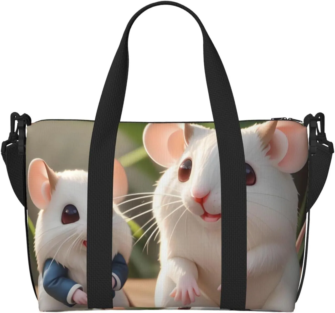Mother And Child Rats Hand Travel Bag. For Men And Women. Durable Material And Stylish Design, Suitable For Business And Leisure Travel.