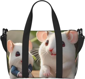Mother And Child Rats Hand Travel Bag. For Men And Women. Durable Material And Stylish Design, Suitable For Business And Leisure Travel.
