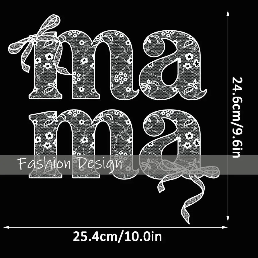 Mother's Day Iron-On Sticker – Lace Mama Bow DIY Transfer for Clothes