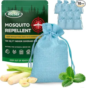 Natural Mosquito Repellent Outdoor Patio: 10 Portable Powerful Pouches for Mosquito Protection - No Electricity or Chemicals Needed - Enjoy Bug-Free Outdoor/Indoor Living with Family Friends