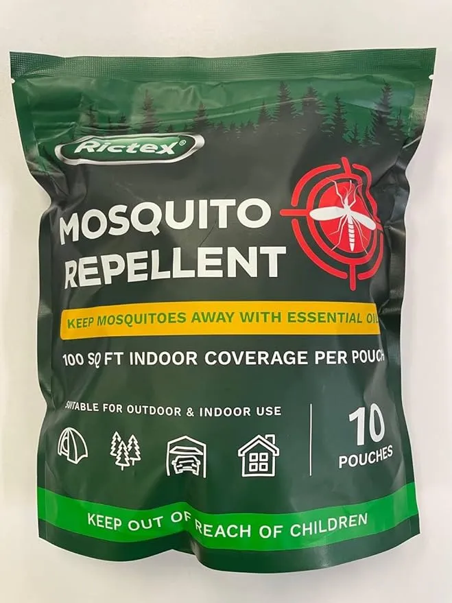 Natural Mosquito Repellent Outdoor Patio: 10 Portable Powerful Pouches for Mosquito Protection - No Electricity or Chemicals Needed - Enjoy Bug-Free Outdoor/Indoor Living with Family Friends