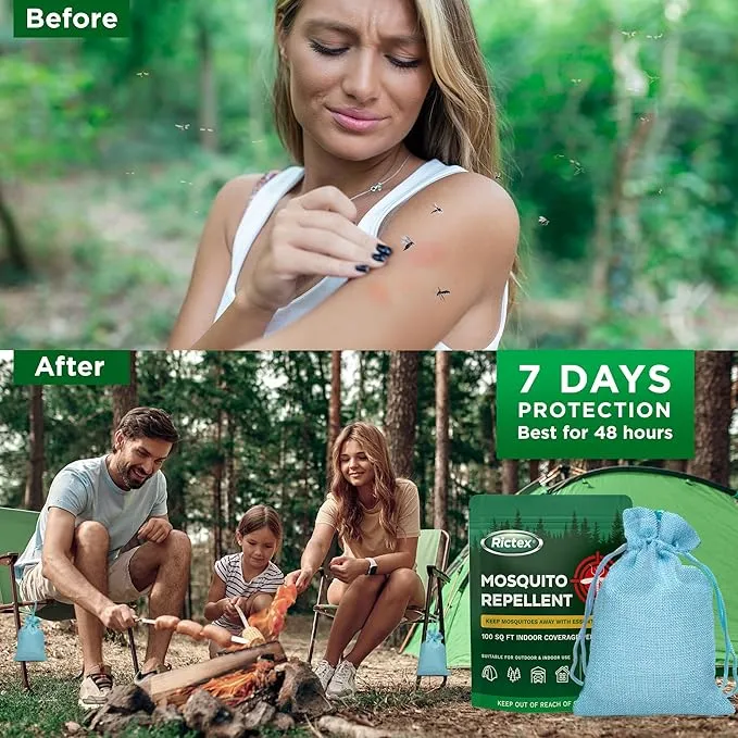 Natural Mosquito Repellent Outdoor Patio: 10 Portable Powerful Pouches for Mosquito Protection - No Electricity or Chemicals Needed - Enjoy Bug-Free Outdoor/Indoor Living with Family Friends