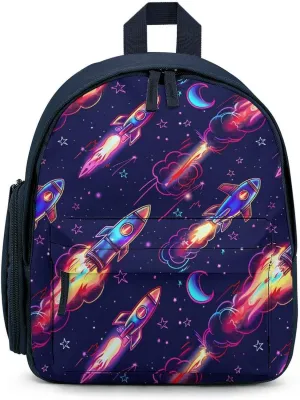 Neon Rocket Launch Backpack Lightweight Laptop Backpack Travel Daypack Business Work Bag for Men Women Blue-Color