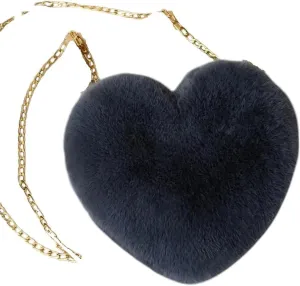 New 2026 Furry Women's Heart Shaped Handbags Cute Faux Fur Crossbody Lady Shopper Bags Shoulder Bag Purses Soft Totes Chain I8A9 Jewelry Fashion Trendy Accessories Creative Gift For Women And Men