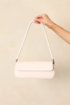New York Nights Ivory Faux Leather Baguette Handbag