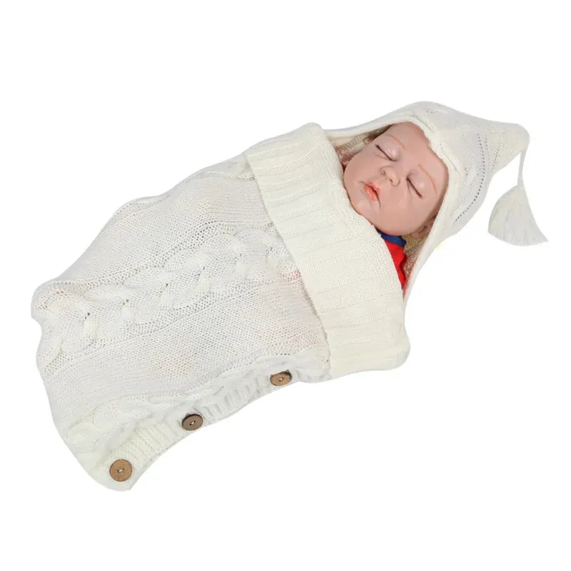 Newborn Baby Winter Bags Infant Button Knit  Sleeping Bags