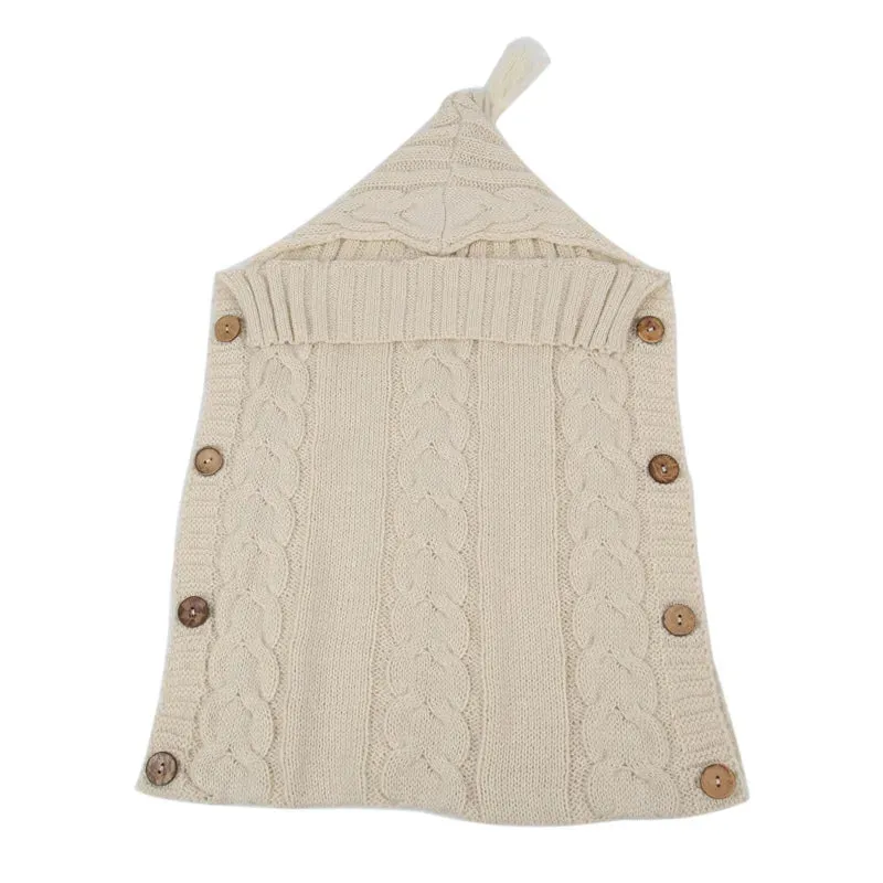 Newborn Baby Winter Bags Infant Button Knit  Sleeping Bags