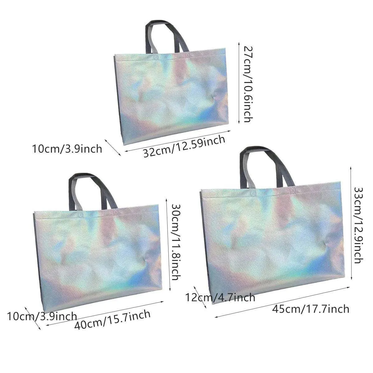 Non-woven fabric Irisdescent Tote Bag 25PCS
