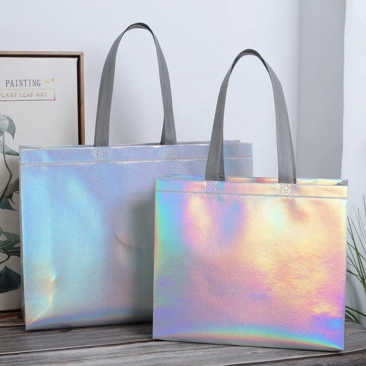 Non-woven fabric Irisdescent Tote Bag 25PCS