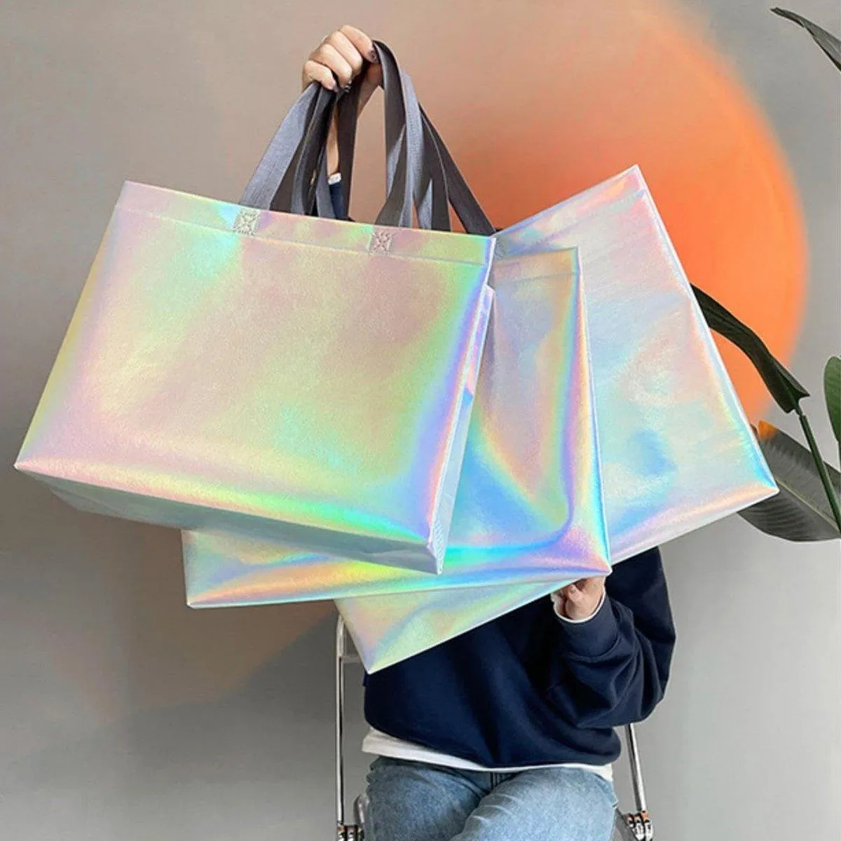Non-woven fabric Irisdescent Tote Bag 25PCS