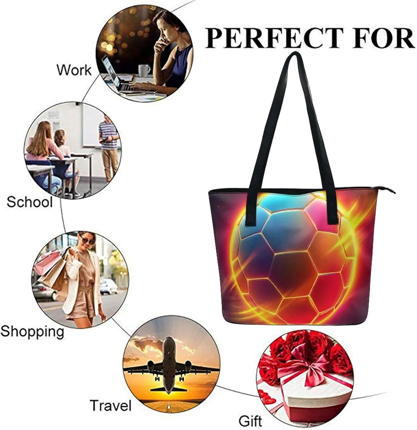 Novelty Handbag for Adults, Women's Large Capacity Tote Bag Laptop Bags with Compartment for Business