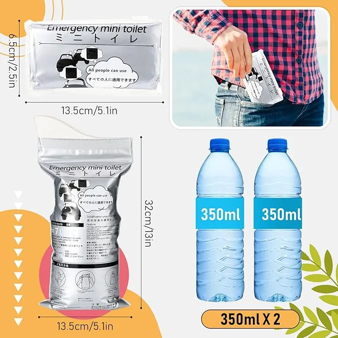 Nuogo 50 Pcs Disposable Urinal Bag Portable Camping Pee Bags Unisex Female Urinal Vomit Bags for Travel, Camping, Hiking for Women Men Kids Patient