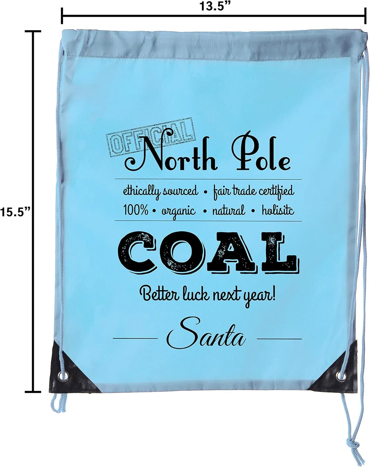 Official North Pole Coal Cinch Bag, Christmas Backpack, Santa Gift Bags!